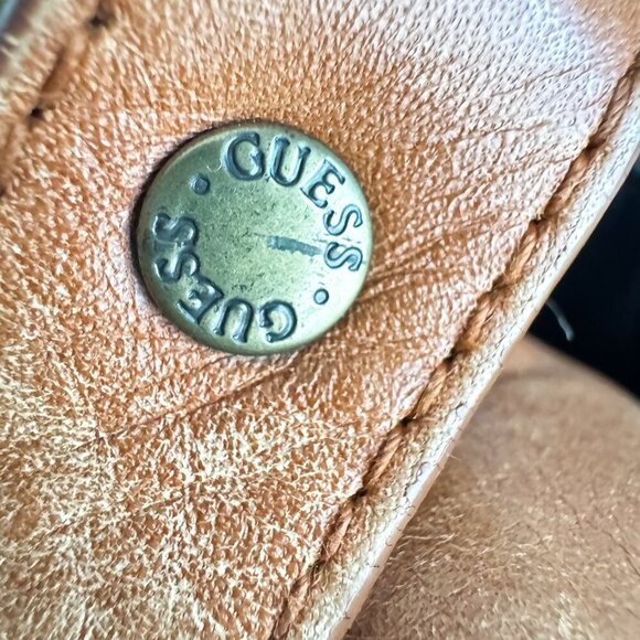 Vintage y2k Guess Brown Leather Saddle Bag - Picture 5 of 9
